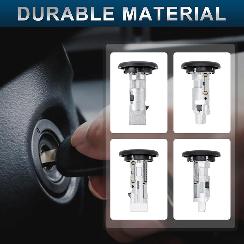 AUTOBABA Ignition Switch Lock Cylinder and Pair Front Door Lock Cylinder with Keys Compatible with Chevy Silverado Avalanche Suburban Tahoe GMC Sierra Yukon Cadillac Escalade RAM Pickup Replace 707835 706592 - Image 4